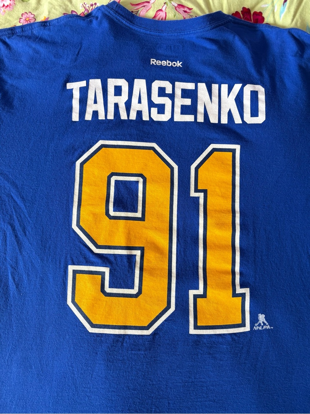 St. Louis Blues x Reebok x Vladimir Tarasenko #92 blue jersey tee 2XL 29x25 - Picture 3 of 8